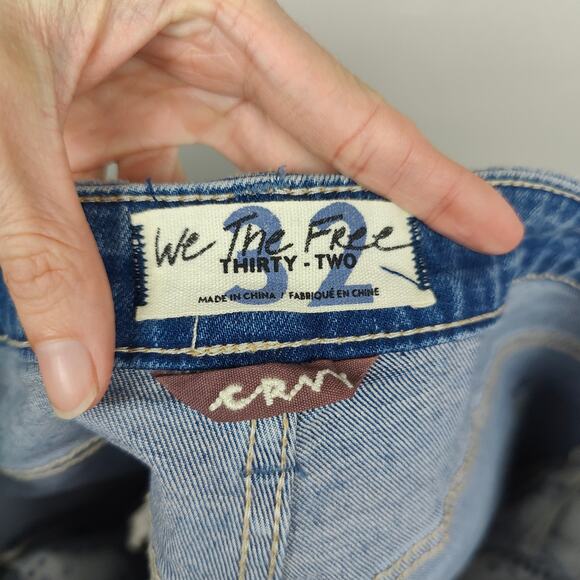 Free People We The Free Crvy Vintage High Rise Jean Shorts Womens 32 High Tide - Picture 5 of 9
